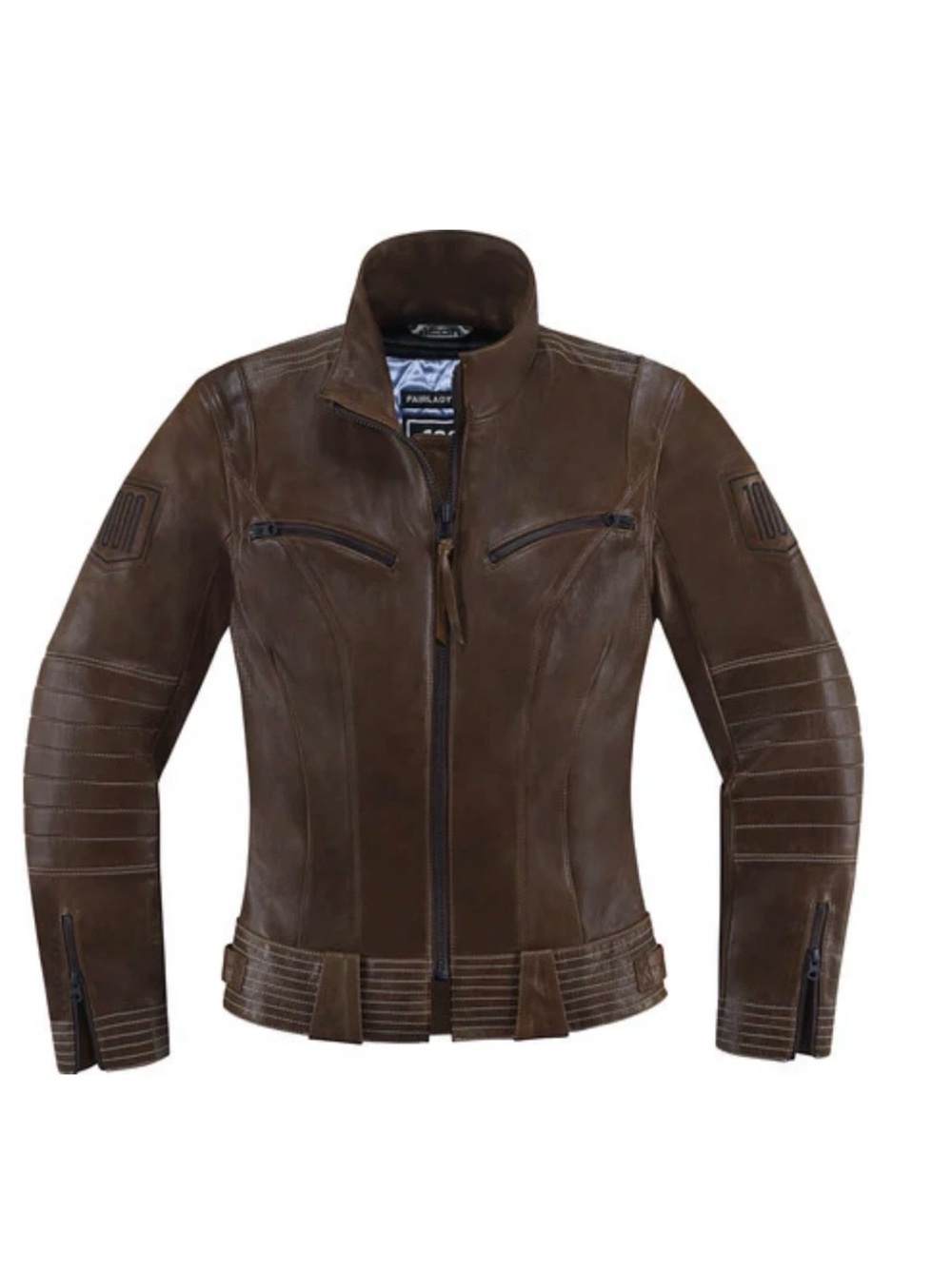NWT! NEW Icon 1000 Fairlady Women’s Brown Leather Moto Jacket - Medium